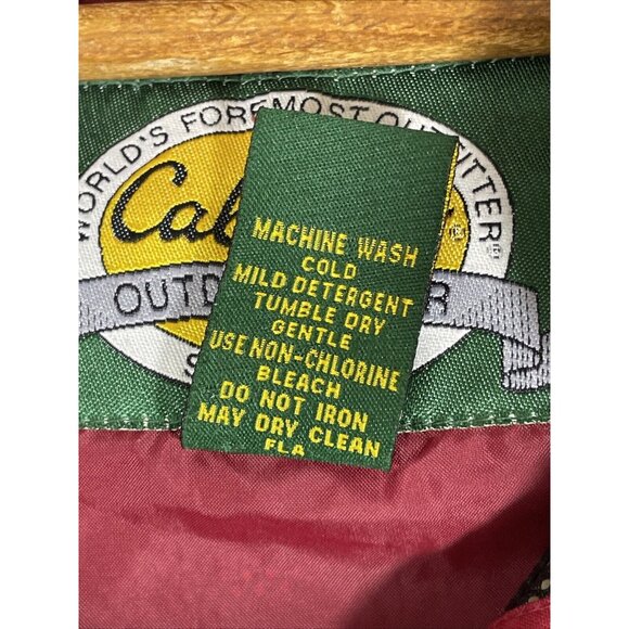 Cabelas Rain‎ Jacket Mens Size Small Red Full Zip Snap Up Hooded Outdoors Gorp - Picture 13 of 16